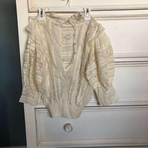 Cream Free People Blouse - Picture 2 of 2